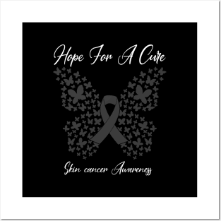 Hope For A Cure Butterfly Gift 3 Skin cancer Posters and Art